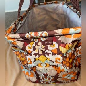 Thirty One Large Utility Tote Brown Flower